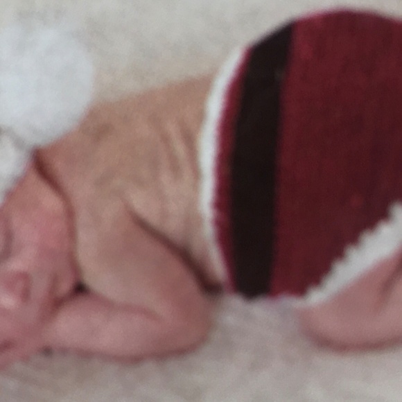 Hand Crocheted Set with Faux Fur Trm - Picture 2 of 2